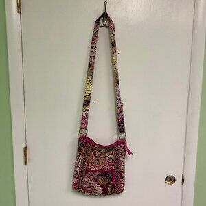 Vera Bradley Crossbody Purse Very Berry Paisley Pink Shoulder Bag Hipster Ziptop